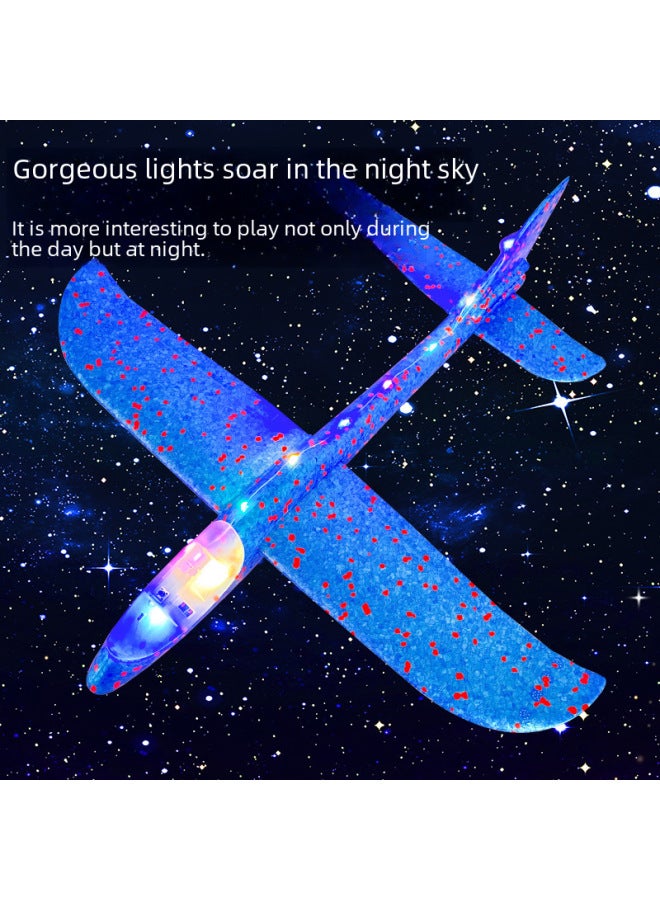Large Hand Throwing Aircraft Light-emitting Toy Children's Foam Aircraft Swing Throwing Gliding Outdoor Sliding Aircraft Drop-resistant-Specifications:Small Size Aircraft Color Random  - Image 3