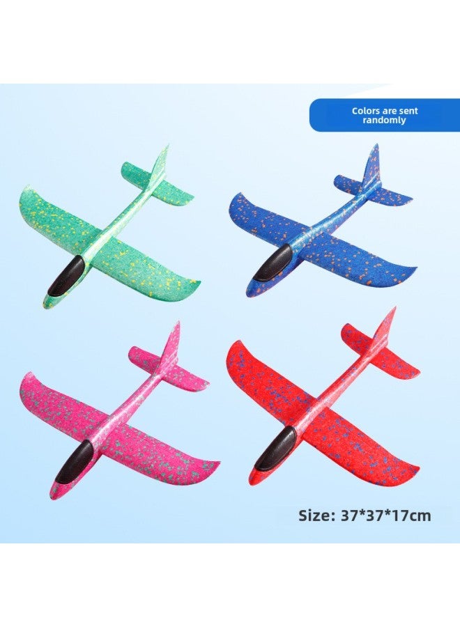 Large Hand Throwing Aircraft Light-emitting Toy Children's Foam Aircraft Swing Throwing Gliding Outdoor Sliding Aircraft Drop-resistant-Specifications:Small Size Aircraft Color Random  - Image 1