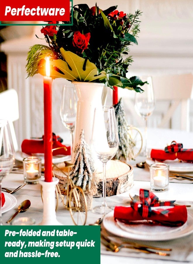 Perfectware 2PLY Christmas Paper Dinner Napkins. Pack of 100CT in Green and Red. 15 x 17 Paper Dinner Napkin Set - Image 4