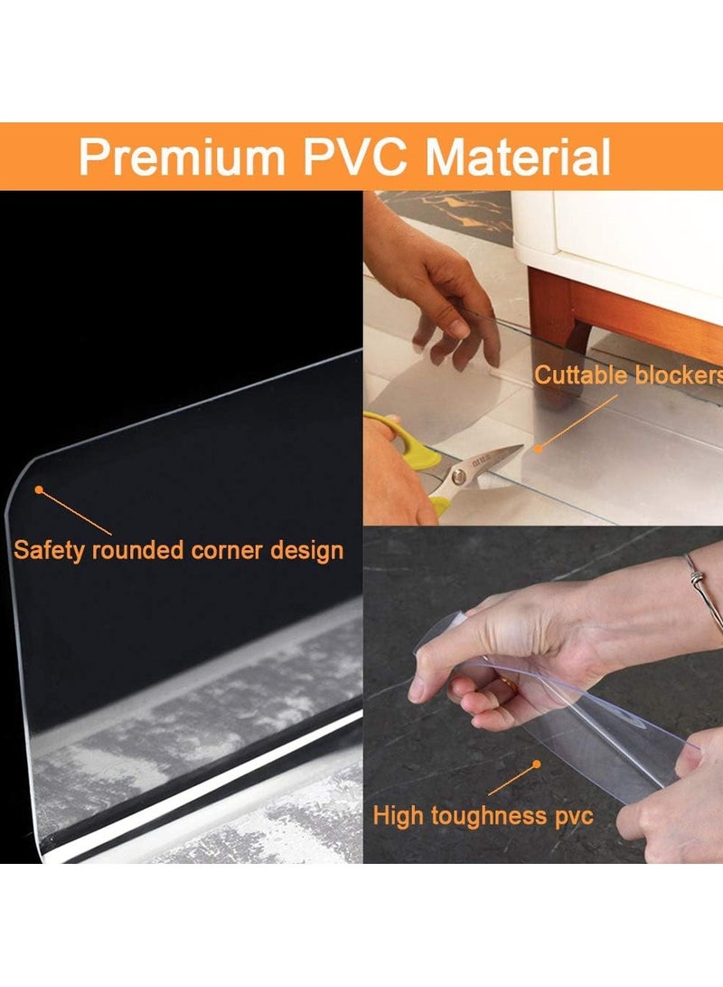 TPGP Toy Blockers for Furniture, Clear Blocking Board Under Furniture, Pet Baffle Board, Strong Adhesive Baffle, Adjustable Gap Bumper for Sofa, Bed (8 Pack/3.2 Inch) - Image 3