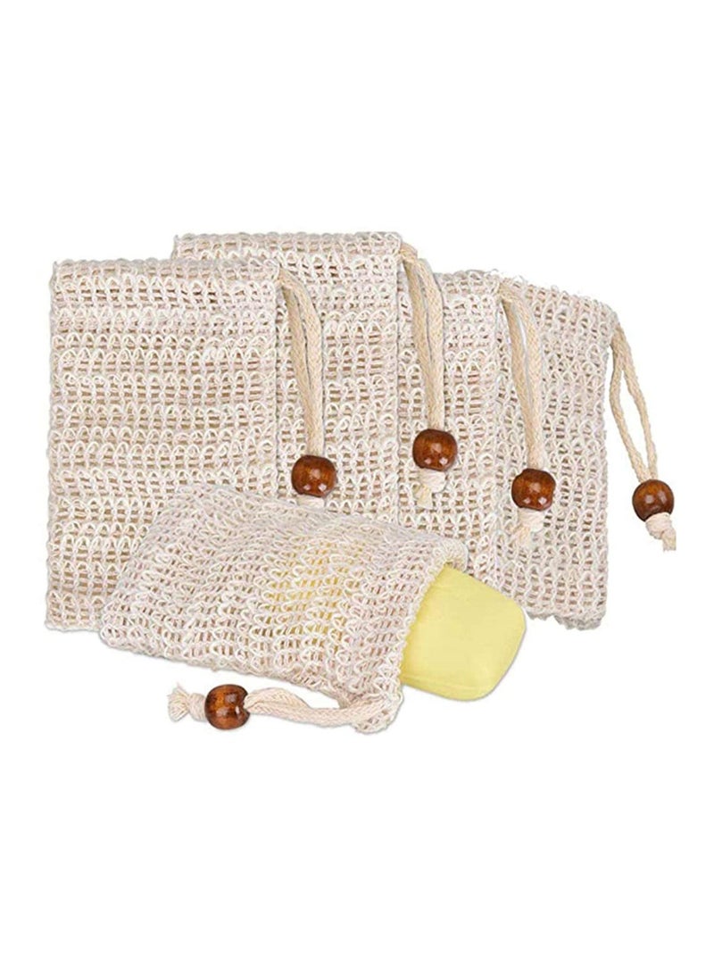 Y&D Soap Bag (5-Pack) Ideal for Body Scrub, Save Soaps, Natural Fiber eco Bags Foaming and Drying, Organic With Pouch Holder Shower Bath  - Image 1
