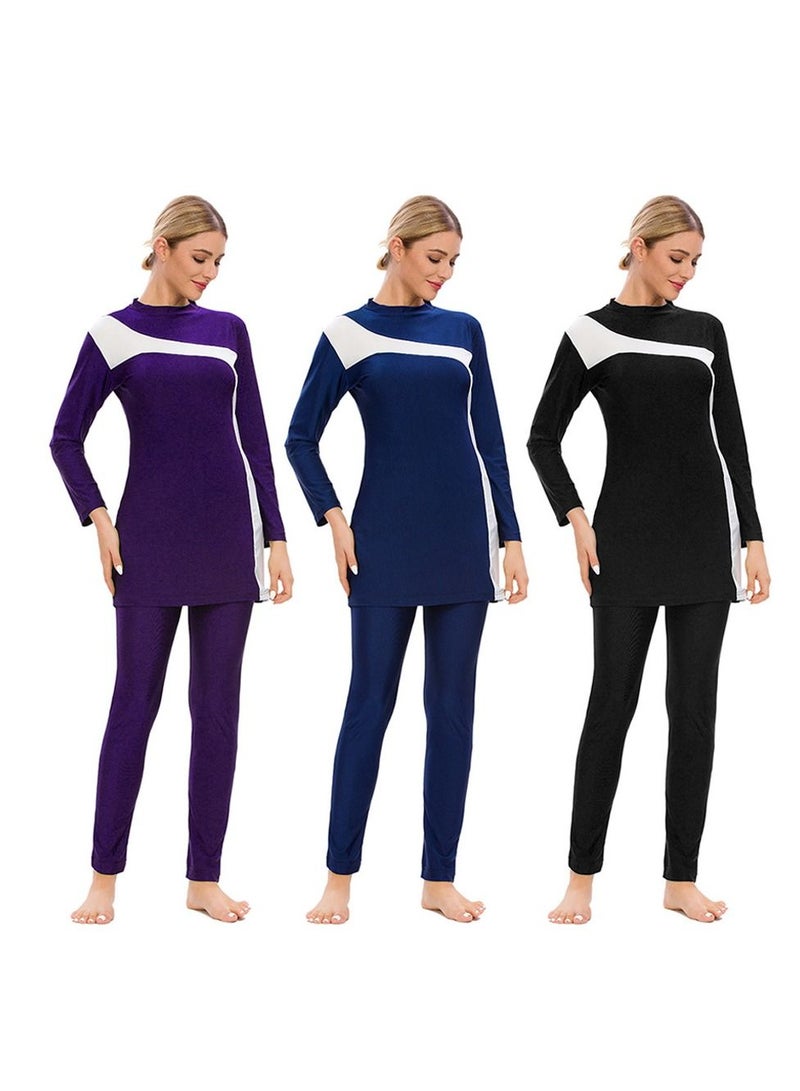 Loquat 9 Piece Patchwork Conservative Beach Swimsuit - Image 1