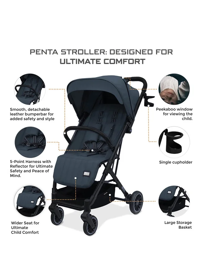 neobreez PENTA Compact Lightweight Travel Toddler Kids Baby Stroller W/Cup Holder,  Baby Trolley Handle Pushchair,  Quick Fold And Auto lock, Waterproof UPF 50+ Canopy 0-3yrs, 15kg,  3yrs Warranty