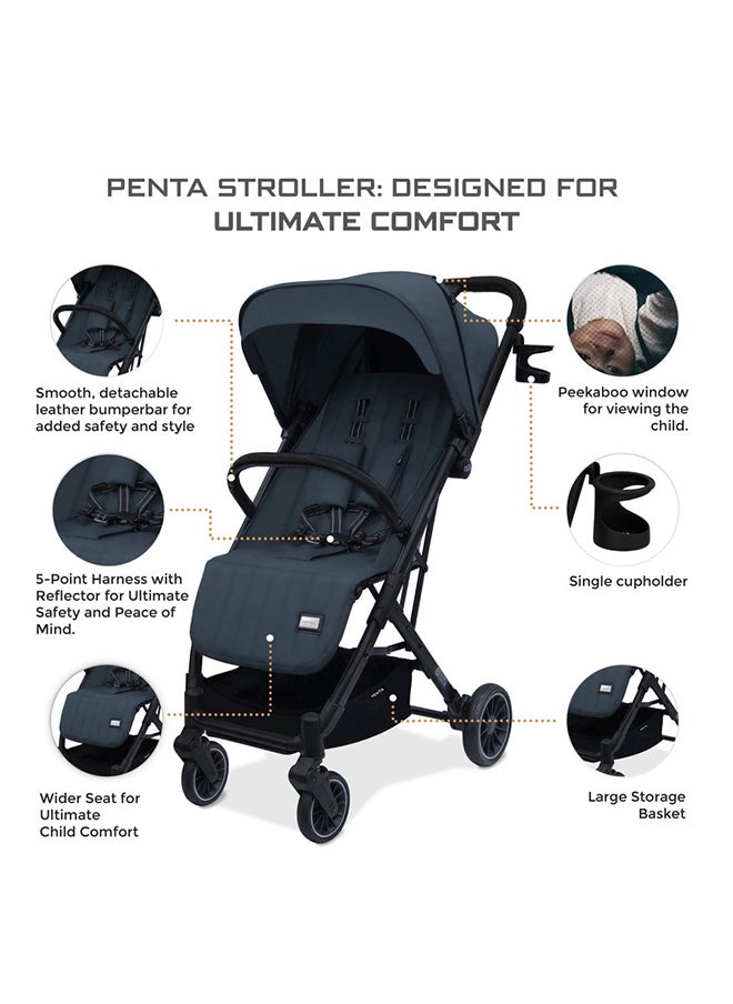 neobreez PENTA Lightweight Travel Baby Toddler Stroller, Trolley Handle Pushchair, Quick Fold And Auto lock, Waterproof UPF 50+ Canopy, Gift Bag, Toy Strap, LED lights, Cup And Phone Holder, 0-3yrs, 15kg, 3yrs Warranty  - Image 5