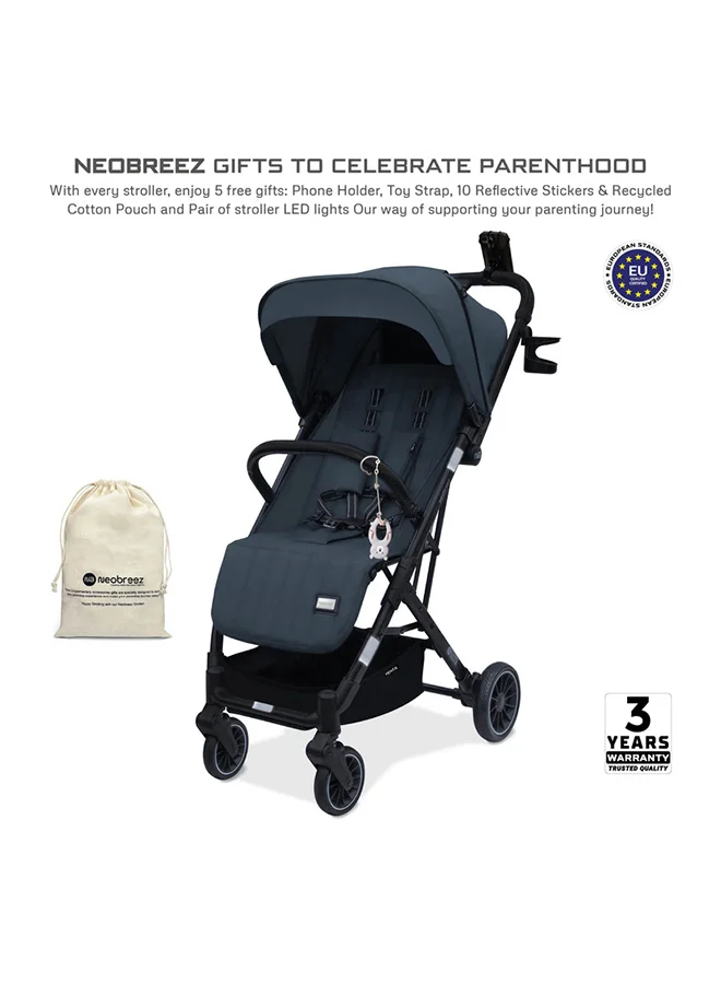 neobreez PENTA Compact Lightweight Travel Toddler Kids Baby Stroller W/Cup Holder,  Baby Trolley Handle Pushchair,  Quick Fold And Auto lock, Waterproof UPF 50+ Canopy 0-3yrs, 15kg,  3yrs Warranty