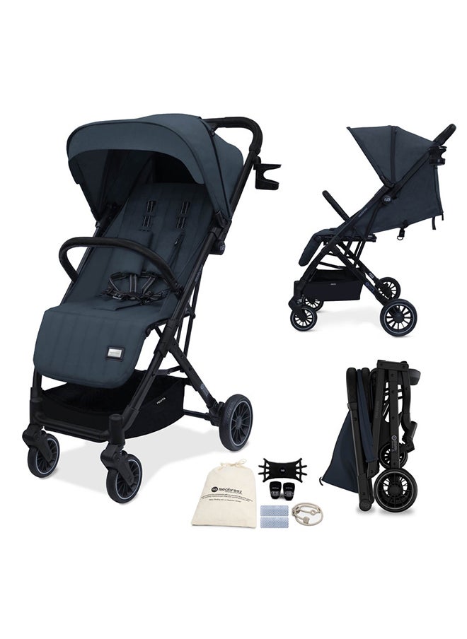 neobreez PENTA Lightweight Travel Baby Toddler Stroller, Trolley Handle Pushchair, Quick Fold And Auto lock, Waterproof UPF 50+ Canopy, Gift Bag, Toy Strap, LED lights, Cup And Phone Holder, 0-3yrs, 15kg, 3yrs Warranty  - Image 1