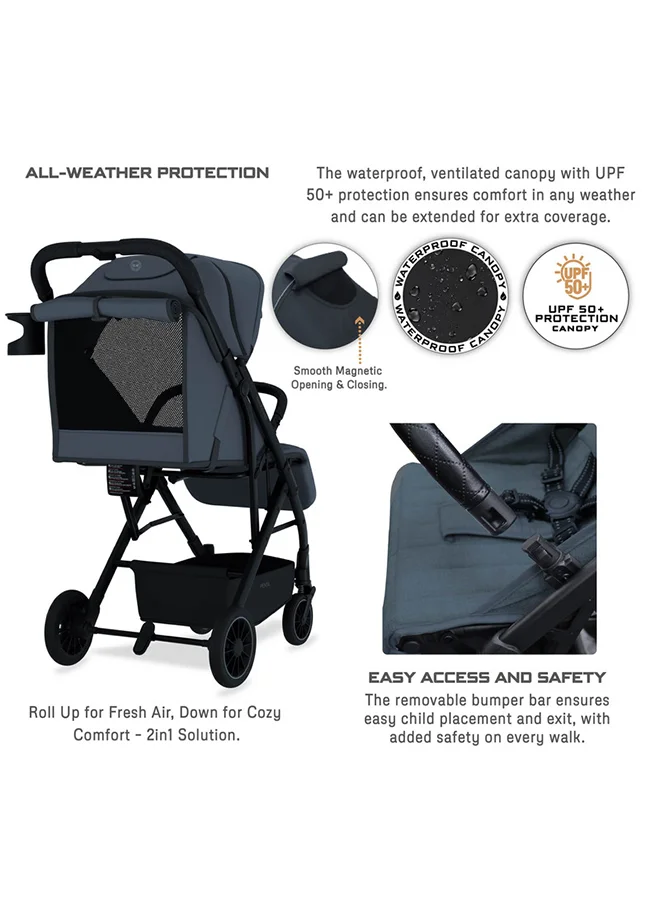 neobreez PENTA Compact Lightweight Travel Toddler Kids Baby Stroller W/Cup Holder,  Baby Trolley Handle Pushchair,  Quick Fold And Auto lock, Waterproof UPF 50+ Canopy 0-3yrs, 15kg,  3yrs Warranty