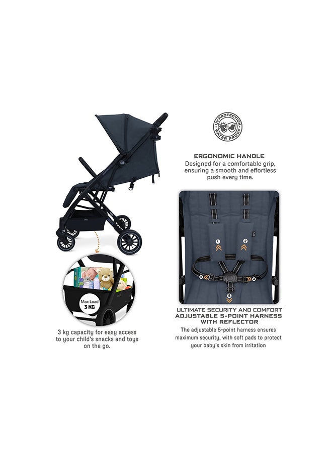 neobreez PENTA Compact Lightweight Travel Toddler Kids Baby Stroller W/Cup Holder,  Baby Trolley Handle Pushchair,  Quick Fold And Auto lock, Waterproof UPF 50+ Canopy 0-3yrs, 15kg,  3yrs Warranty - Image 3