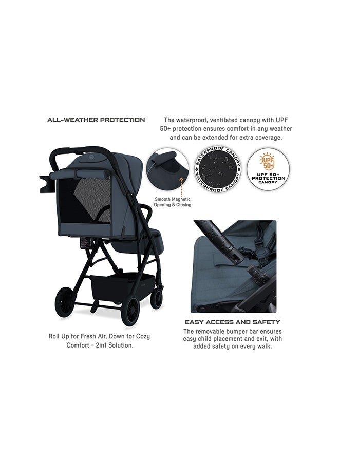 neobreez PENTA Compact Lightweight Travel Toddler Kids Baby Stroller W/Cup Holder,  Baby Trolley Handle Pushchair,  Quick Fold And Auto lock, Waterproof UPF 50+ Canopy 0-3yrs, 15kg,  3yrs Warranty - Image 5