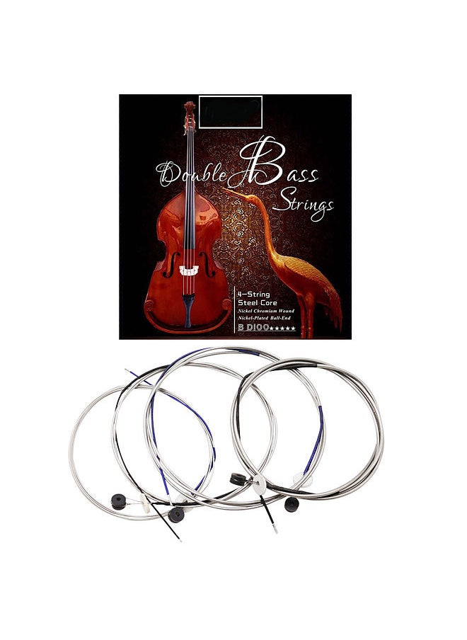 Full Set (G-D-A-E) Double Bass String Strings Steel Core Nickel Chromium Wound Ball End