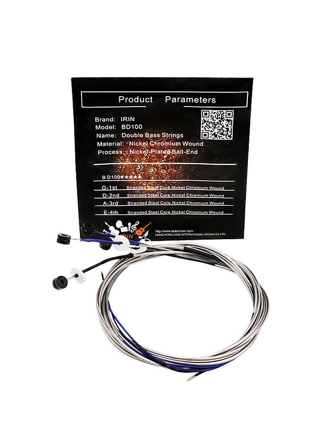 Full Set (G-D-A-E) Double Bass String Strings Steel Core Nickel Chromium Wound Ball End