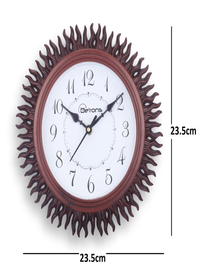 De'rons De’rons Designer Wooden Look Plastic Quartz Wall Clock Watch for Home Kitchen Bedroom Hall Living Room Office (DC-027 Brown) - Image 3