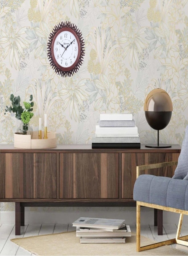 De'rons De’rons Designer Wooden Look Plastic Quartz Wall Clock Watch for Home Kitchen Bedroom Hall Living Room Office (DC-027 Brown) - Image 2