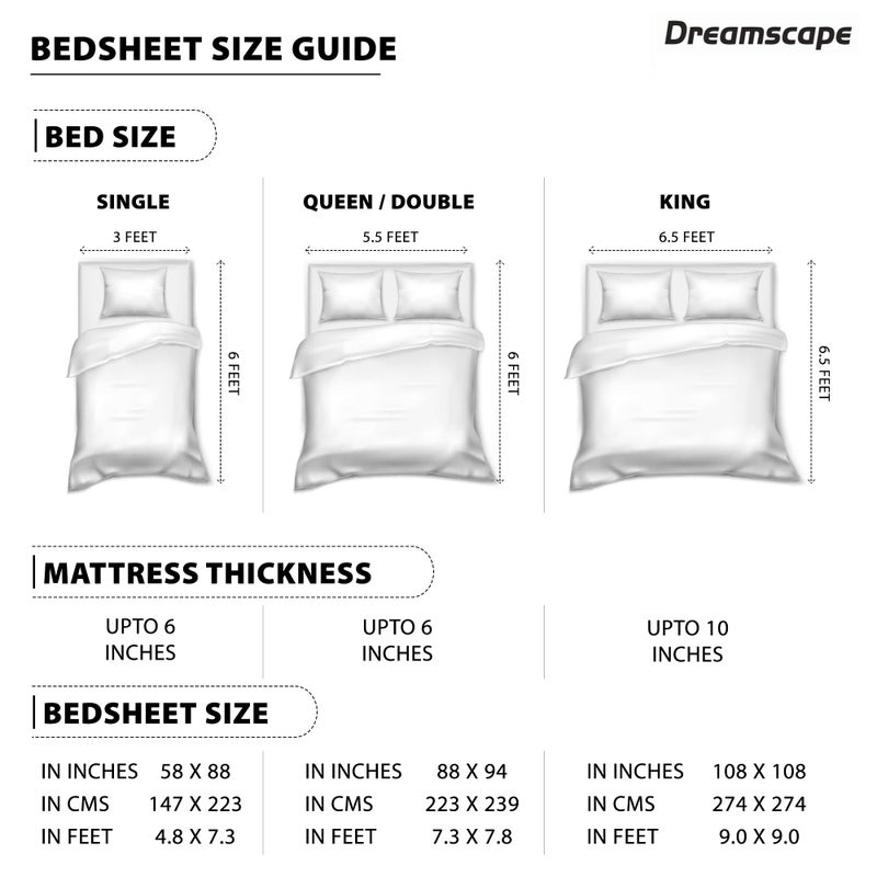 Dreamscape 100% Cotton Double Bedsheet with 2 Pillow Covers - (Size 86 x 98 inches, 140 TC, Colour - Purple) - Image 4