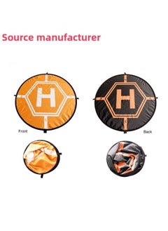 Generic Drone Apron 80cm Parking Pad Aerial Camera Landing Pad Foldable Drone Accessories-Color:Black + Orange  - Image 2