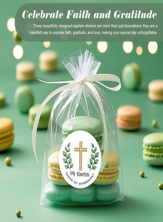 ROTEL 50 Pcs Mi Bautizo Stickers for Baptism Party Favors,Gracias Por Acompañarnos Tags for Spanish Baptism Decor,Mi Bautizo Sign Decoracion para Recuerdos de Bautizo Niña Niño - Image 4