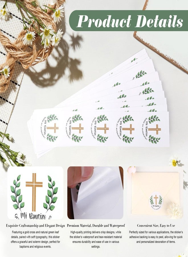 ROTEL 50 Pcs Mi Bautizo Stickers for Baptism Party Favors,Gracias Por Acompañarnos Tags for Spanish Baptism Decor,Mi Bautizo Sign Decoracion para Recuerdos de Bautizo Niña Niño - Image 3
