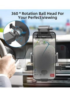 VAYMAY Car Phone Holder Dashboard Adjustable Car Mobile Stand Windshield Car Cradle Suction Compatible For iPhone 16 Series, 15 Pro,15 Pro Max, Car Phone Holder - Black  - Image 3