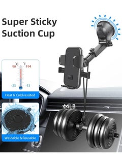 VAYMAY Car Phone Holder Dashboard Adjustable Car Mobile Stand Windshield Car Cradle Suction Compatible For iPhone 16 Series, 15 Pro,15 Pro Max, Car Phone Holder - Black  - Image 4