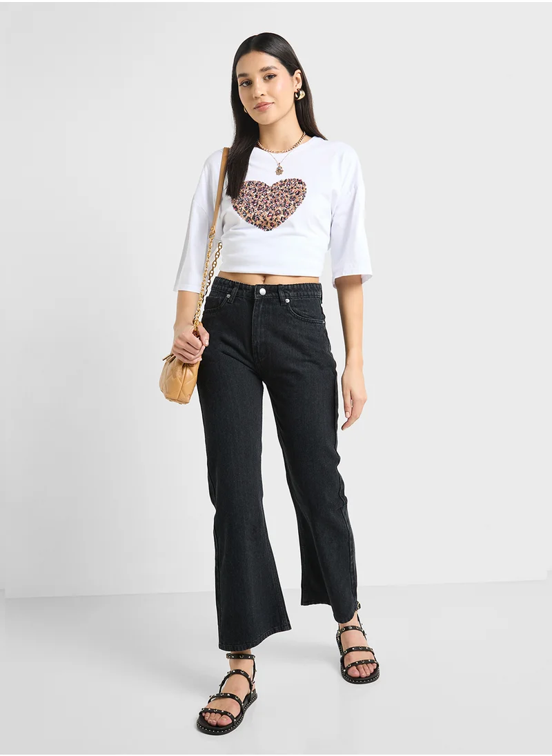Ginger Mid Rise Straight Fit Jeans