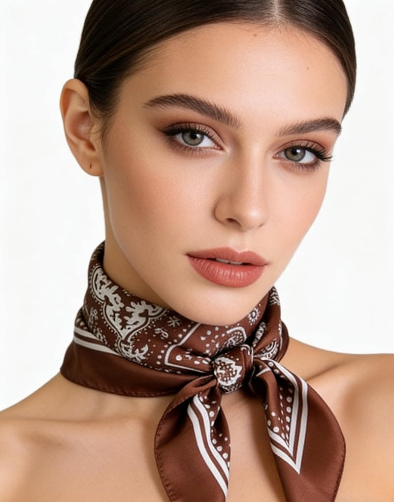 monochef 4pcs Silk Feeling Scarf Square Satin Head Scarf for Women Neck Hair Scarves Wraps Headscarf Hair Bandanas Night Sleeping Wrapping, 26.5Ã—26.5 inches - Image 2