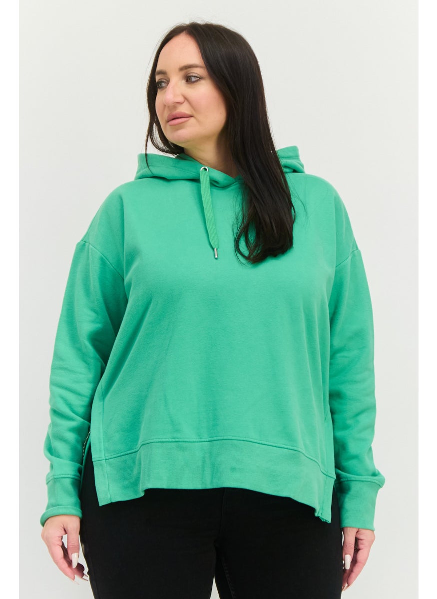 Women Hood With Drawstrings Solid Sweatshirt, Green - pzsku/ZD143B302500408775CF7Z/45/_/1737642425/92a76f1f-dd91-435c-a74f-14a9f4af9332