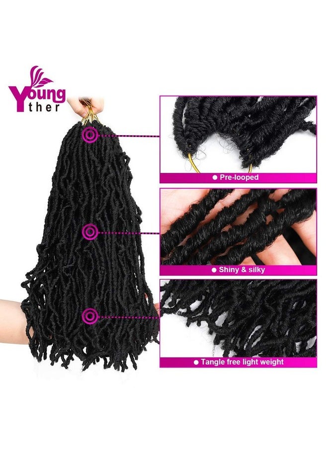 Youngther New Faux Locs Crochet Hair 24 Inch 7 Packs Soft Crochet Locs For Natural Butterfly Locs Style - Pre Looped Goddess Locs Crocher Hair For Balck Women Synthetic Braiding Hair Extensions  - Image 2