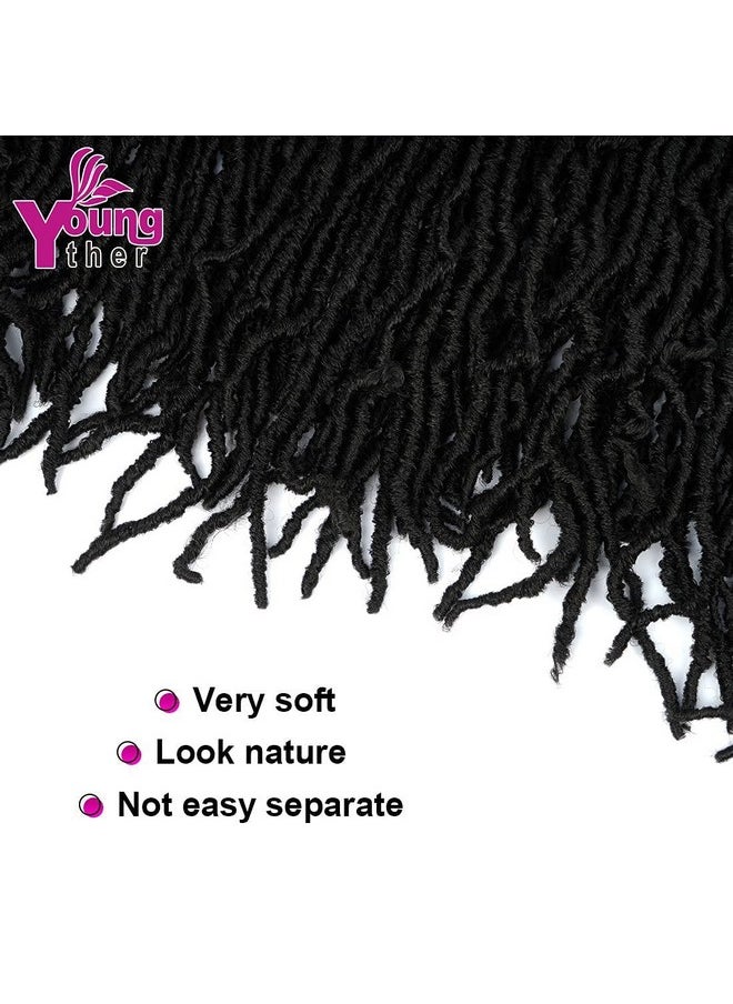 Youngther New Faux Locs Crochet Hair 24 Inch 7 Packs Soft Crochet Locs For Natural Butterfly Locs Style - Pre Looped Goddess Locs Crocher Hair For Balck Women Synthetic Braiding Hair Extensions  - Image 4