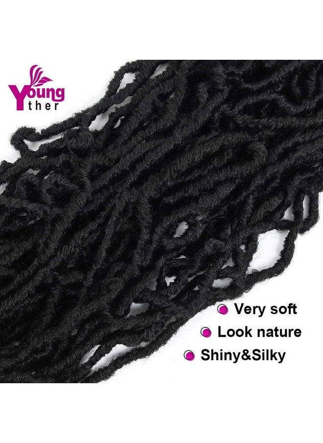 Youngther New Faux Locs Crochet Hair 24 Inch 7 Packs Soft Crochet Locs For Natural Butterfly Locs Style - Pre Looped Goddess Locs Crocher Hair For Balck Women Synthetic Braiding Hair Extensions  - Image 3