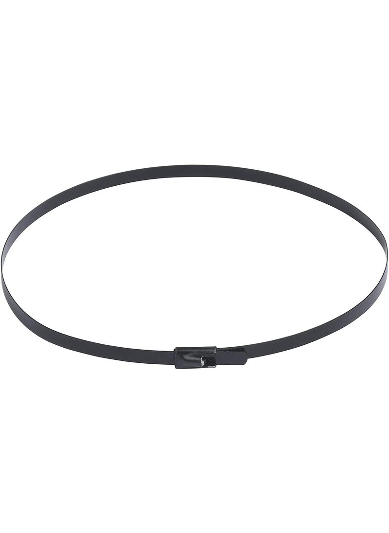 ADD GEAR ADD GEAR Stainless Steel 316 Black SelfLocking Cable Zip Ties Exhaust Wrap MultiPurpose DIY Locking Cable Metal Zip Ties Black 200 mm 8 inches 20  - Image 4