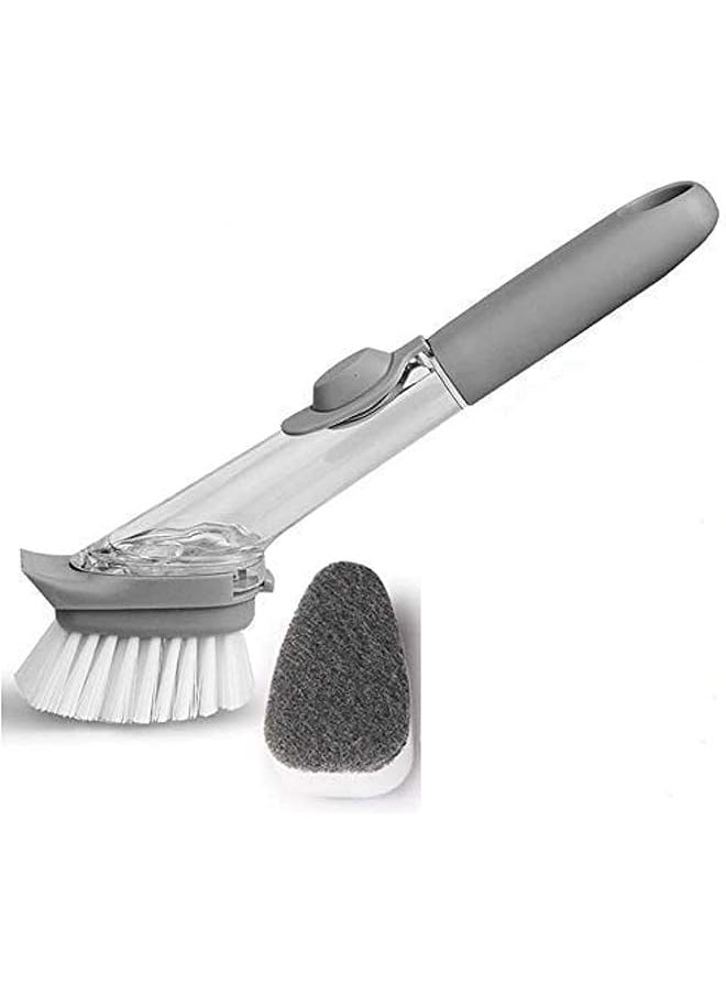 PROMASS - promass Soap Dispensing Dish Brush, Washing Up Brushes with Long Handle & Replacement Heads, Kitchen Brush for Pans Pots Sink, dishwashing sponge, dish sponge - Image 1