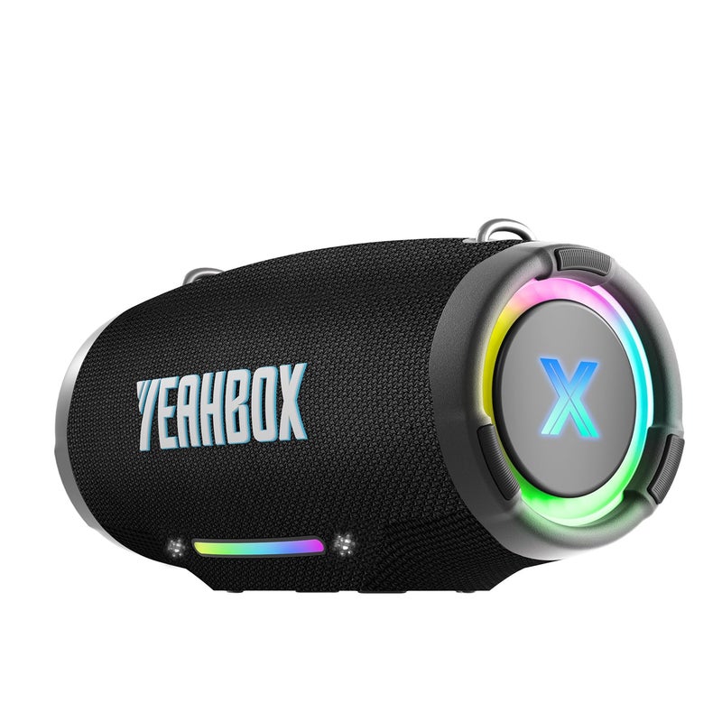 YEAHBOX مكبر صوت بلوتوث YEAHBOX نوفا بيت، مكبر صوت محمول هاي فاي للحفلات مع تعزيز الجهير العميق، عرض ضوء RGB، حماية IPX، وقت تشغيل طويل، اقتران ستيريو TWS، للاستخدام المنزلي والخارجي - Image 1