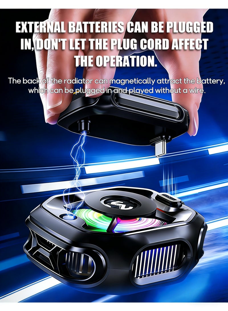 Memo Wireless Magnetic Phone Cooler with External Battery, Battery Display Portable Phone Cooling Fan, Universal Phone Fan Cellphone Radiator (Radiator + 2000 mAh Independent Battery) - Image 2