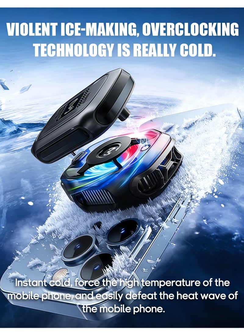 Memo Wireless Magnetic Phone Cooler with External Battery, Battery Display Portable Phone Cooling Fan, Universal Phone Fan Cellphone Radiator (Radiator + 2000 mAh Independent Battery) - Image 3