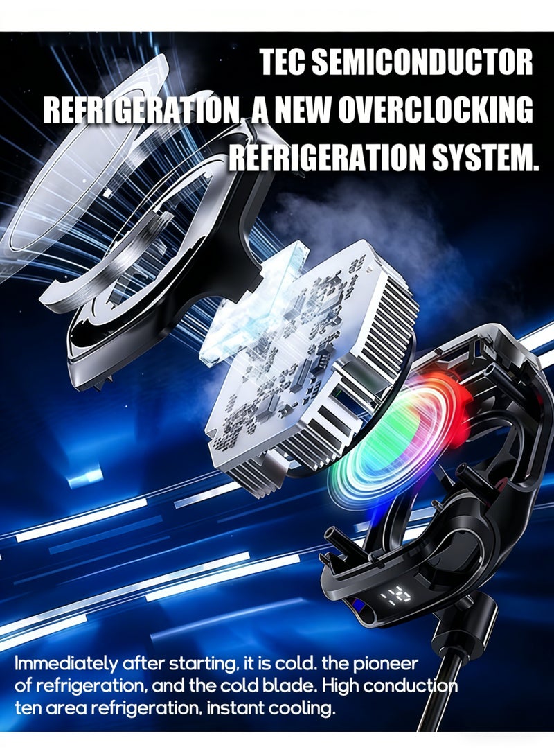 Memo Wireless Magnetic Phone Cooler with External Battery, Battery Display Portable Phone Cooling Fan, Universal Phone Fan Cellphone Radiator (Radiator + 2000 mAh Independent Battery) - Image 4