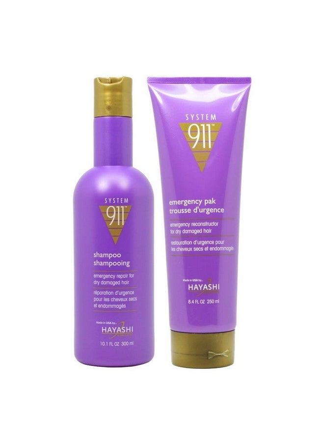 Hayashi System 911 Shampoo 10.1Oz & Emergency Pak 8.4Oz"Set"  - Image 3
