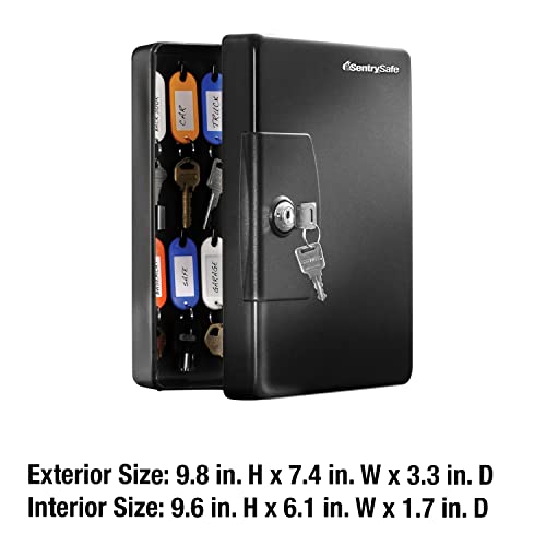 SentrySafe Key Box, Small Black Key Lock Box, Locked Key Rack Wall Mount for Secure and Easy Access to Multiple Keys, 0.06 Cubic Feet, KB-25 - Image 5