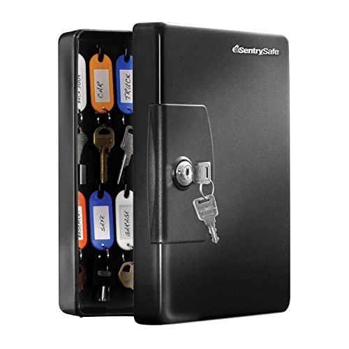 SentrySafe Key Box, Small Black Key Lock Box, Locked Key Rack Wall Mount for Secure and Easy Access to Multiple Keys, 0.06 Cubic Feet, KB-25 - Image 1