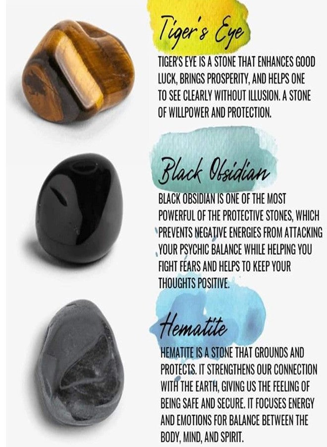 GEMTUB Natural 8Mm Black Tourmaline Hematite Tiger Eye Stone Combination Bracelet A Triple Protection Bracelet Help In Law Of Attraction Remove Negative Energy & Enhance Focus For Unisex Adult - Image 3