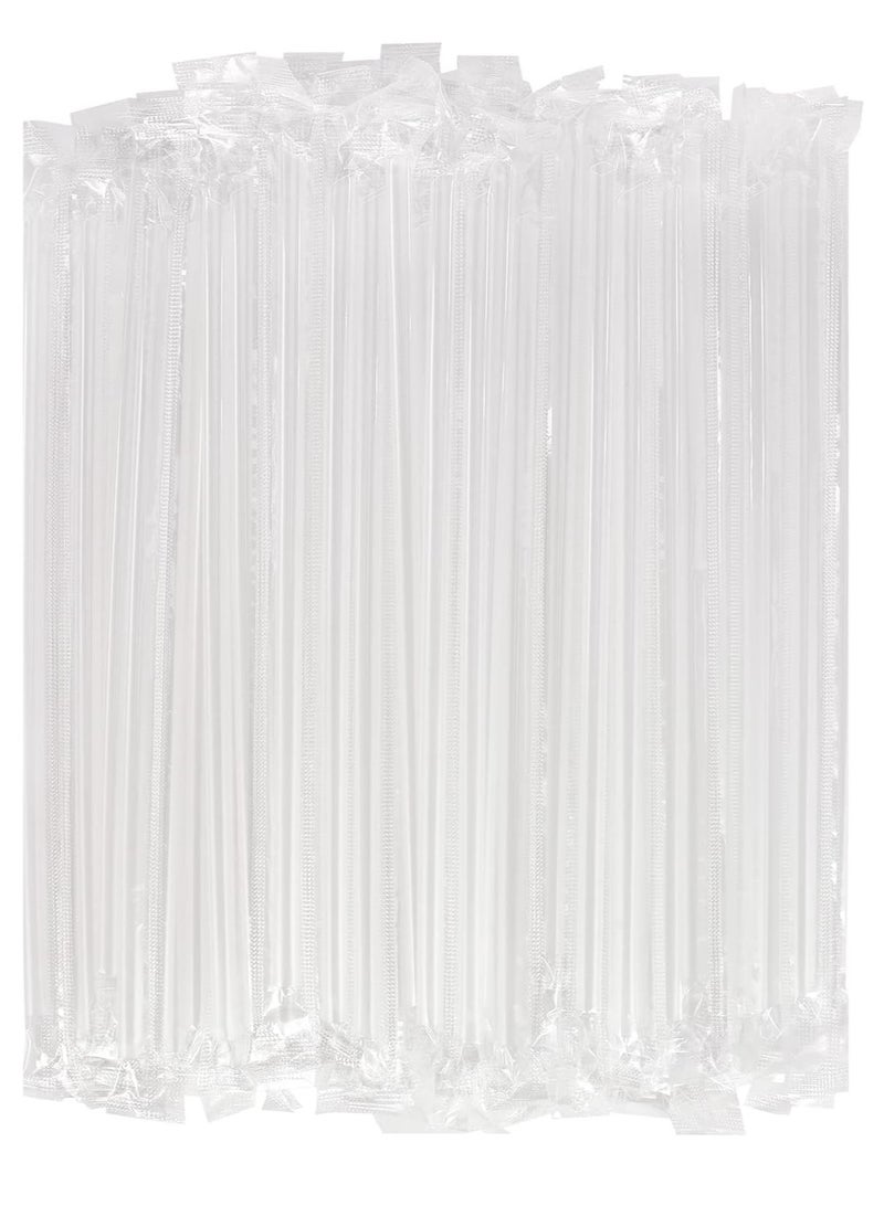 Lavish 100Pcs Clear Long Disposable Plastic Drinking Straws 24cm | Individually Wrapped Straws | Extra Long for Juice, Milk, Smoothies, Parties | Hygienic & Convenient Everyday Use - Image 2