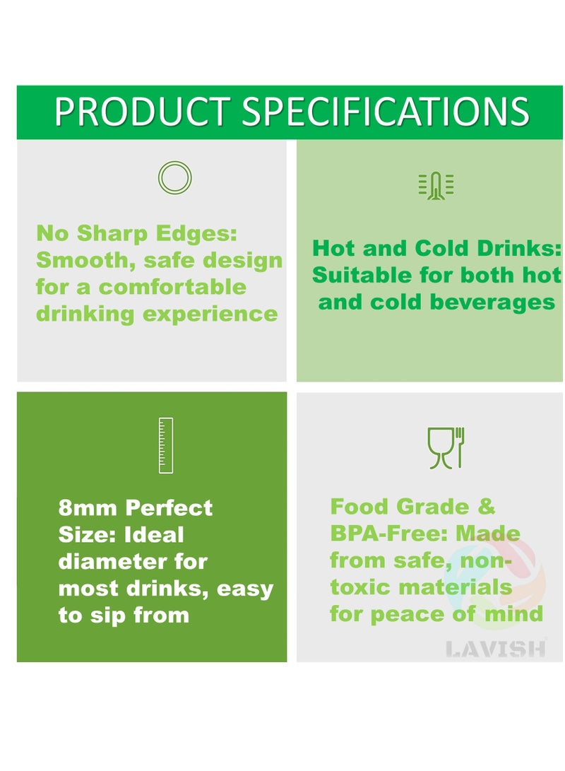 Lavish 100Pcs Clear Long Disposable Plastic Drinking Straws 24cm | Individually Wrapped Straws | Extra Long for Juice, Milk, Smoothies, Parties | Hygienic & Convenient Everyday Use - Image 3