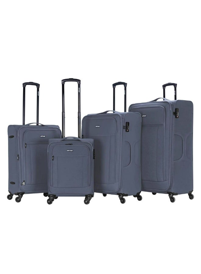 فيبتور مجموعة حقائب سفر قماشية ناعمة من 4 قطع مع عجلات دوارة 360 درجة وقفل رقمي - حقيبة سفر متينة من البوليستر (20 بوصة / 24 بوصة / 28 بوصة / 32 بوصة) - رمادي - Image 1