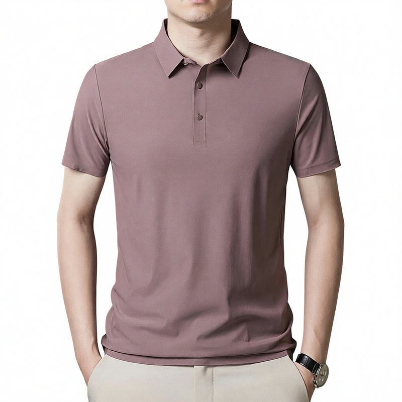 Men's Business Polo Shirt Short Sleeve Casual Summer Cooling Top - Image 1