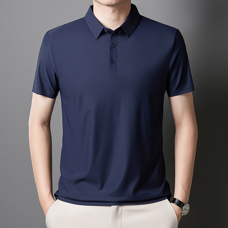 Men's Business Polo Shirt Short Sleeve Casual Summer Cooling Top - Image 4