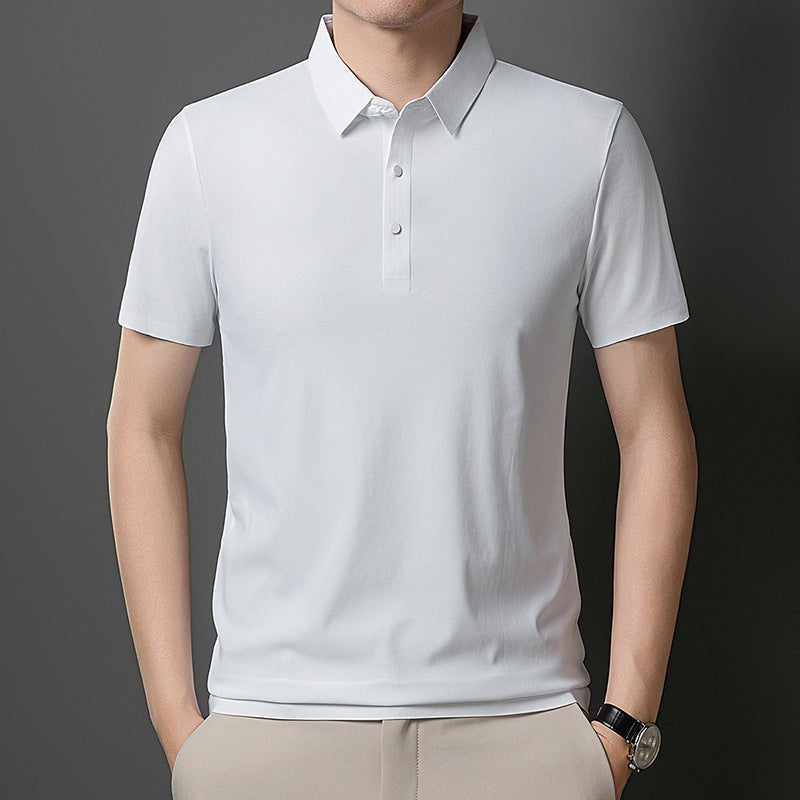 Men's Business Polo Shirt Short Sleeve Casual Summer Cooling Top - Image 5