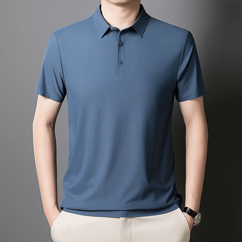 Men's Business Polo Shirt Short Sleeve Casual Summer Cooling Top - Image 3
