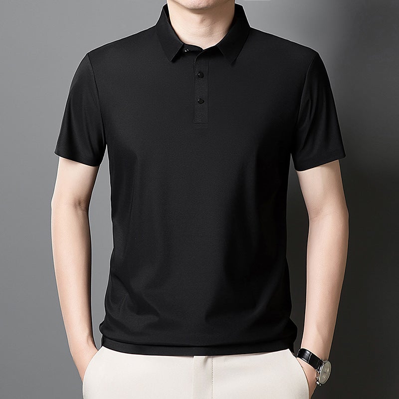Men's Business Polo Shirt Short Sleeve Casual Summer Cooling Top - Image 2