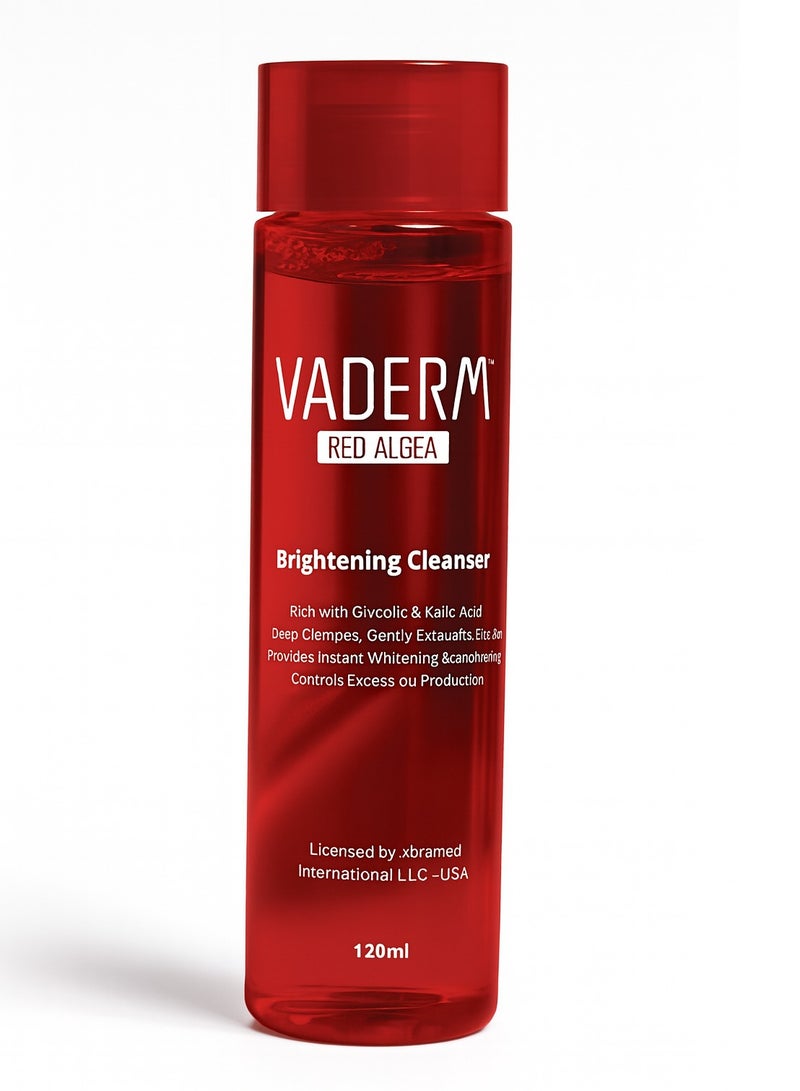 Vaderm Red Algae Brightening Cleanser 120 Ml Glass Bottle - Image 1