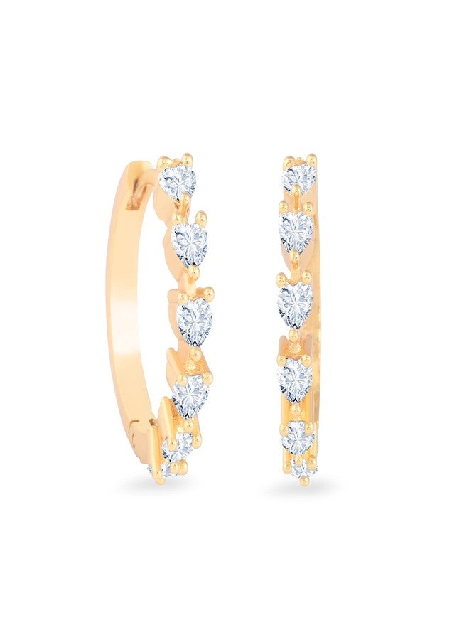 MINUTIAE Solitaire Crystal Diamond Stylish Hoop Earring | Fashion Jewellery For Women and Girls - Image 2