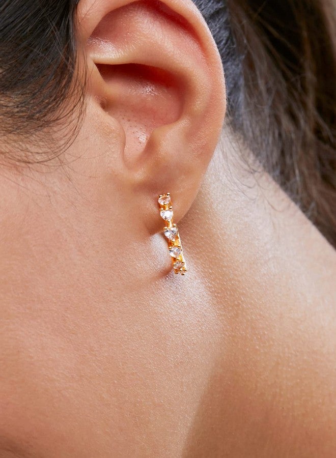 MINUTIAE Solitaire Crystal Diamond Stylish Hoop Earring | Fashion Jewellery For Women and Girls - Image 5